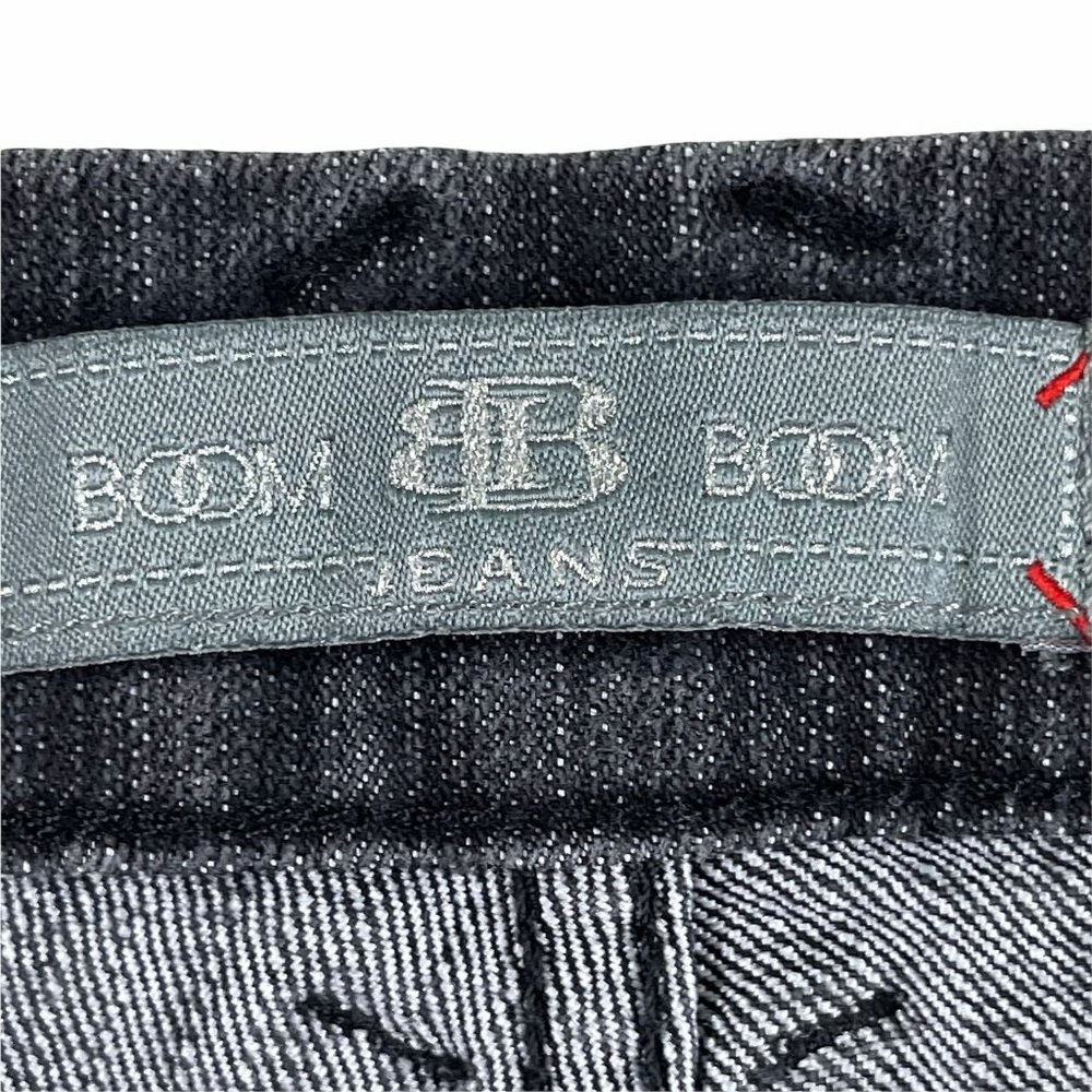 Boom Boom Jeans Juniors 15 Black Denim Sequins Boot Cut - Picture 2 of 12
